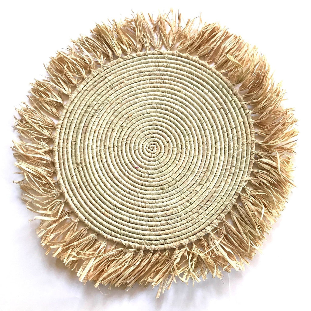 Natural Fringed Wall Hanging Raffia Sweet Grass 23"