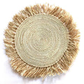 Natural Fringed Wall Hanging Raffia Sweet Grass 23"