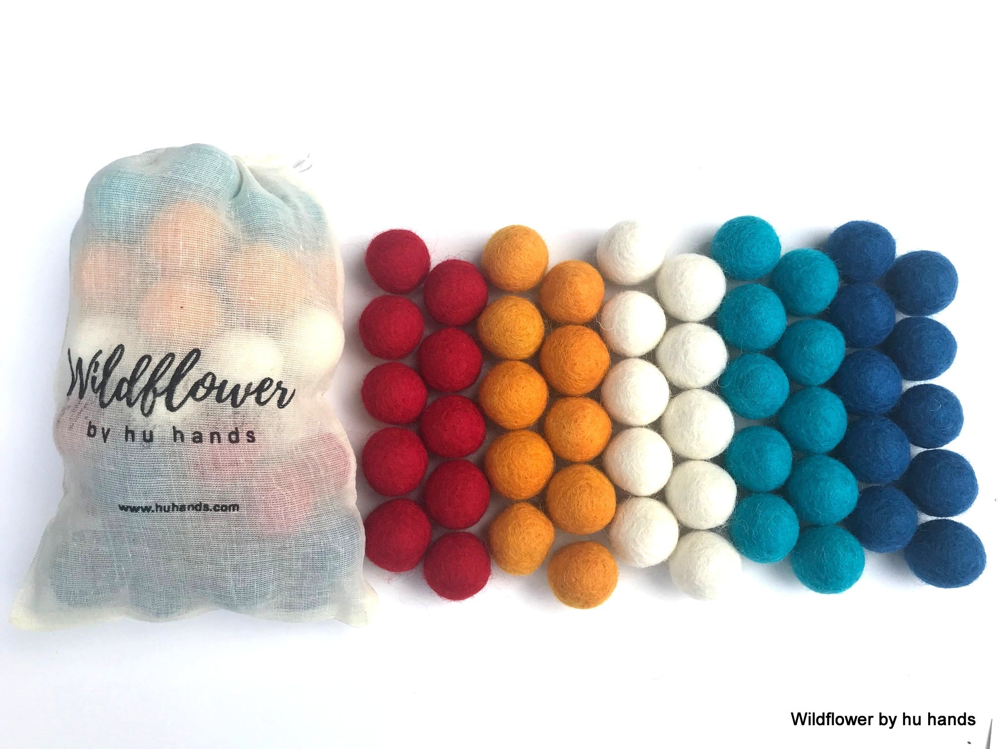 Freedom Wool Felt Balls for Crafts & Sensory Play (50 Pack)