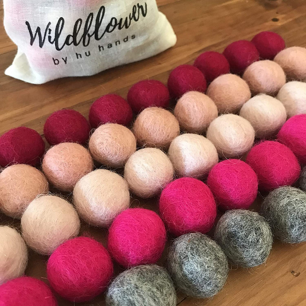 Cozy Love Wool Felt Balls for Crafts & Sensory Play (50 Pack)
