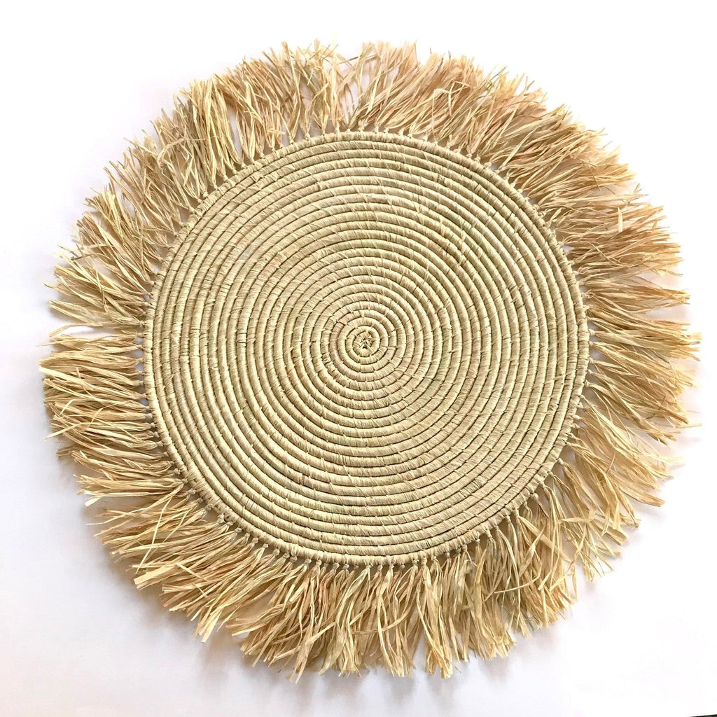 Natural Fringed Wall Hanging Raffia Sweet Grass 23"