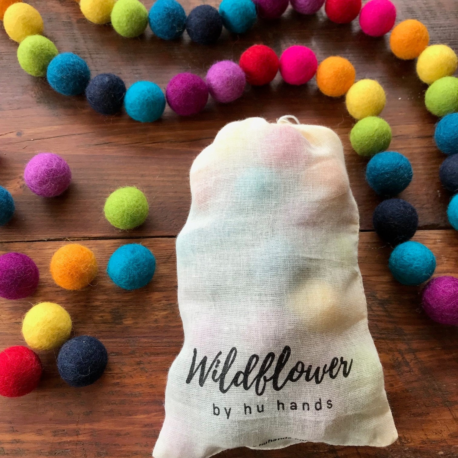 Rainbow Party Wool Felt Balls for Crafts & Sensory Play (50 Pack)