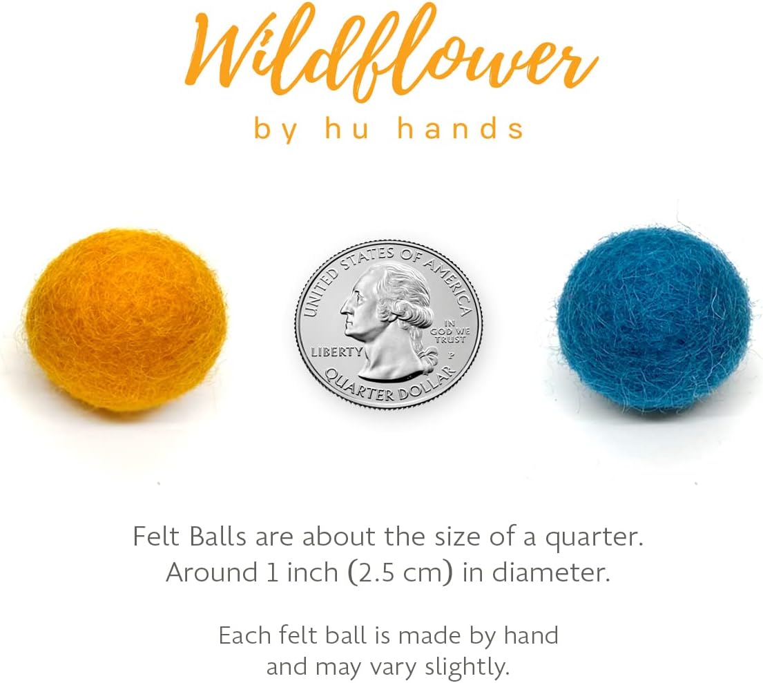 Woodland Adventure Wool Felt Balls for Crafts & Sensory Play (50 Pack)