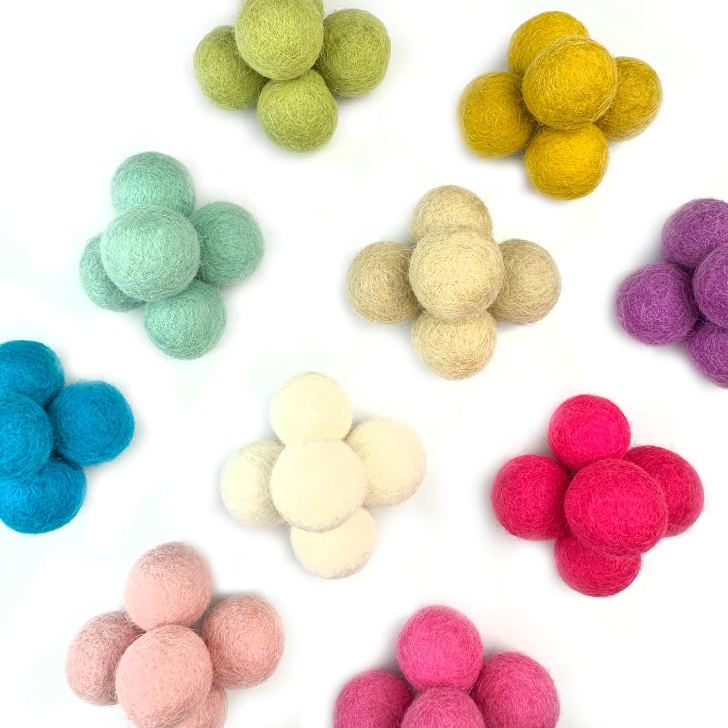 Unicorn Princess Wool Felt Balls for Crafts & Sensory Play (50 Pack)