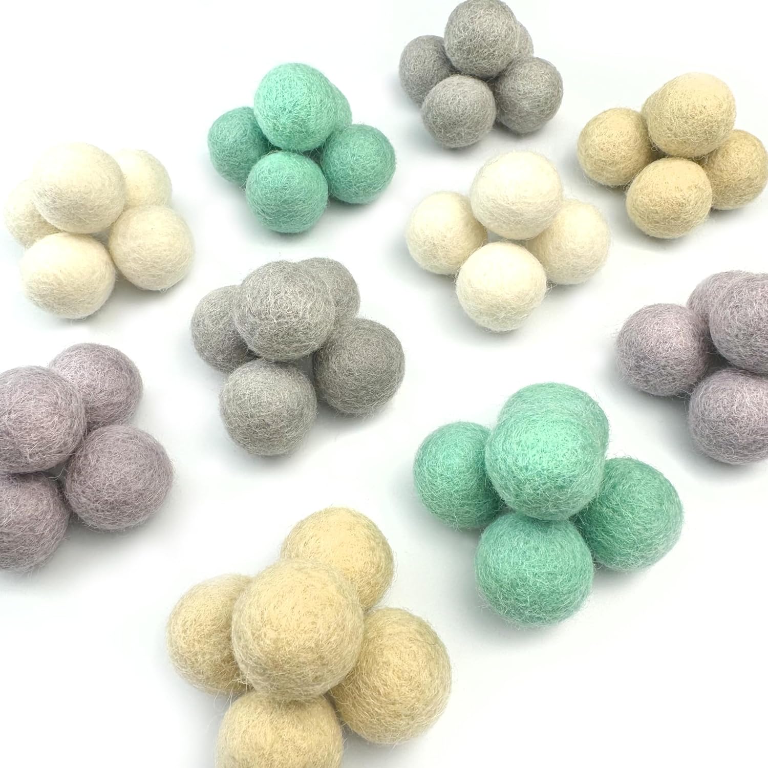 Raindrop Wool Felt Balls for Crafts & Sensory Play (50 Pack)