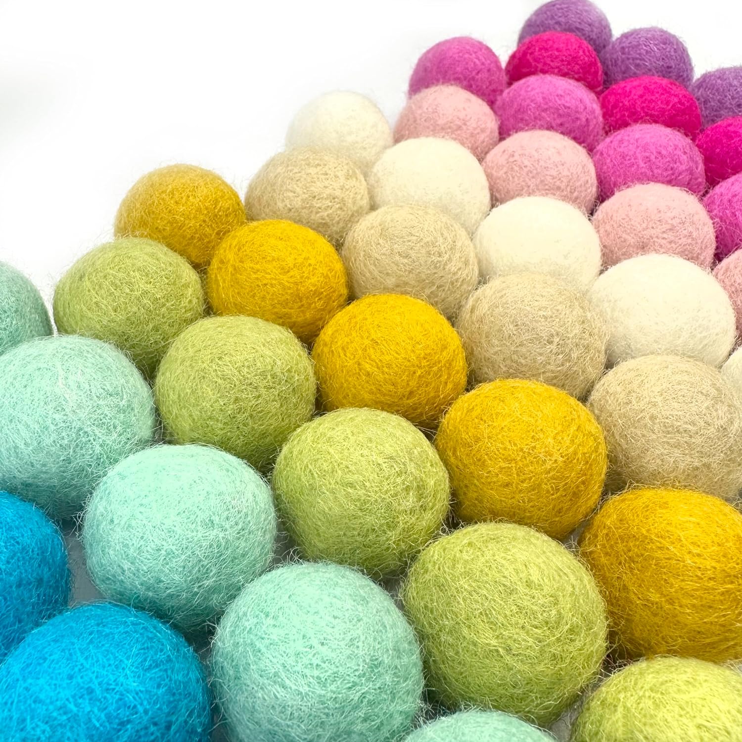 Unicorn Princess Wool Felt Balls for Crafts & Sensory Play (50 Pack)