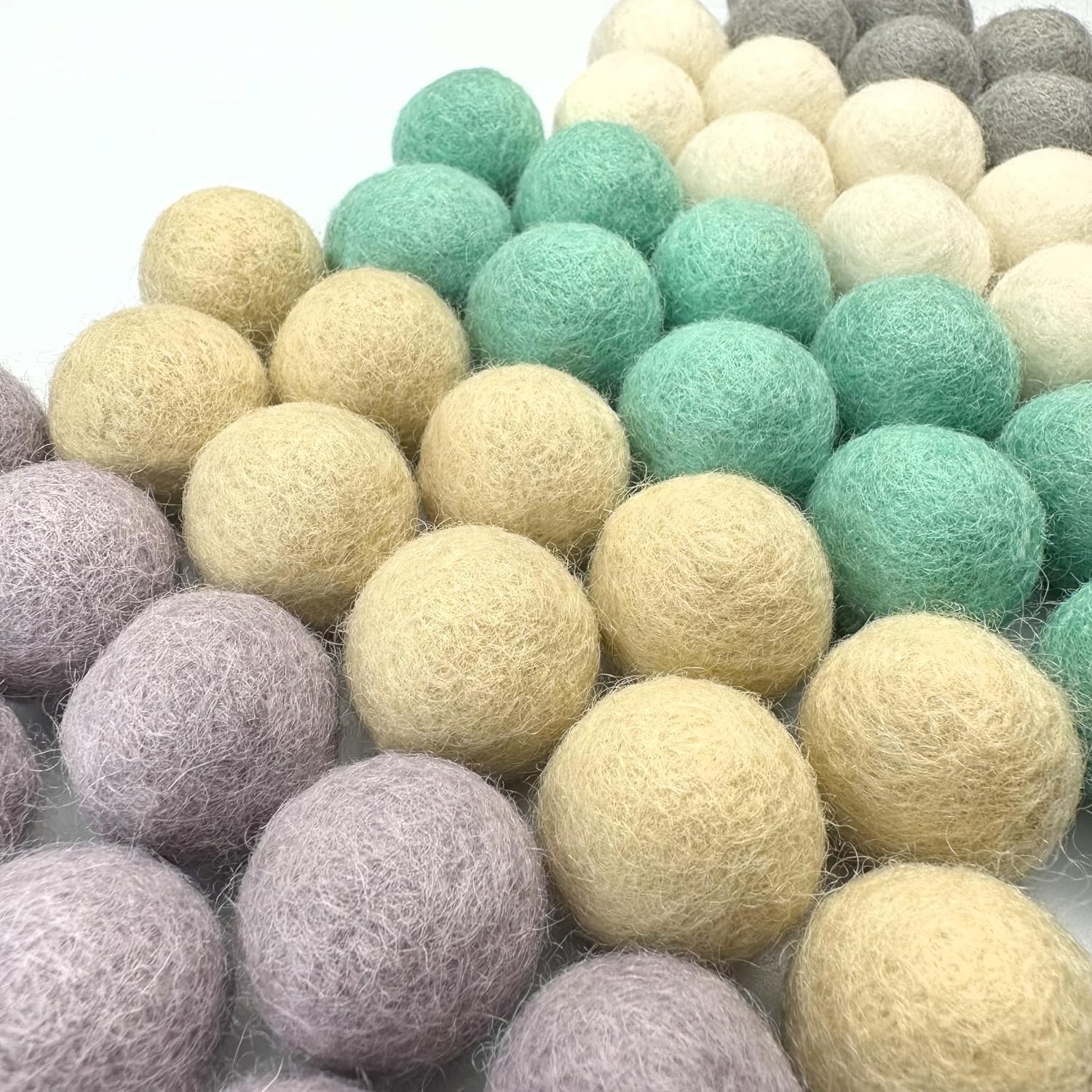 Raindrop Wool Felt Balls for Crafts & Sensory Play (50 Pack)