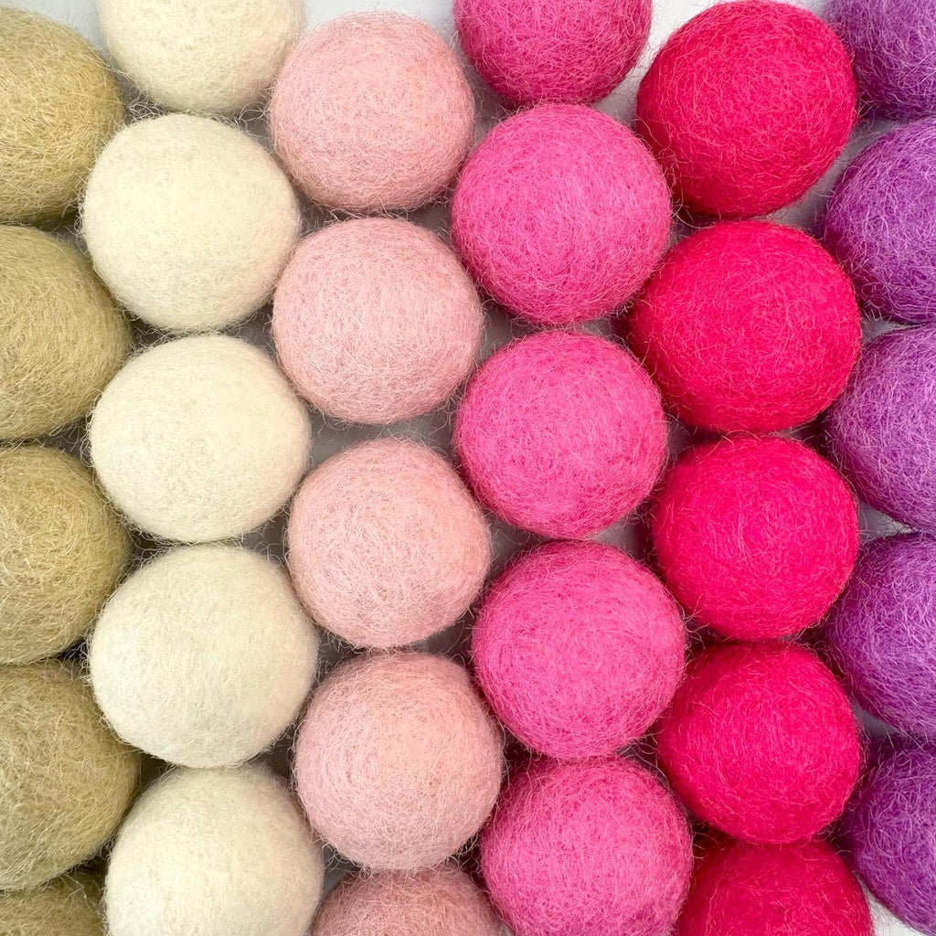 Unicorn Princess Wool Felt Balls for Crafts & Sensory Play (50 Pack)