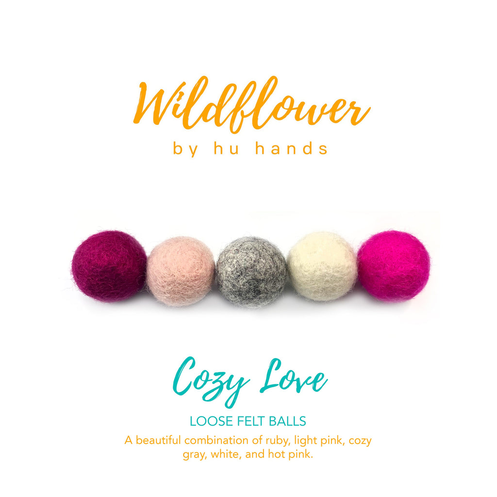 Cozy Love Wool Felt Balls for Crafts & Sensory Play (50 Pack)