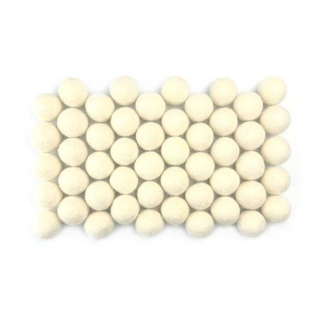 All Natural White Wool Felt Balls for Crafts & Sensory Play (50 Pack)