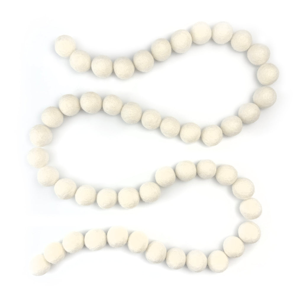 All Natural White Wool Felt Balls for Crafts & Sensory Play (50 Pack)
