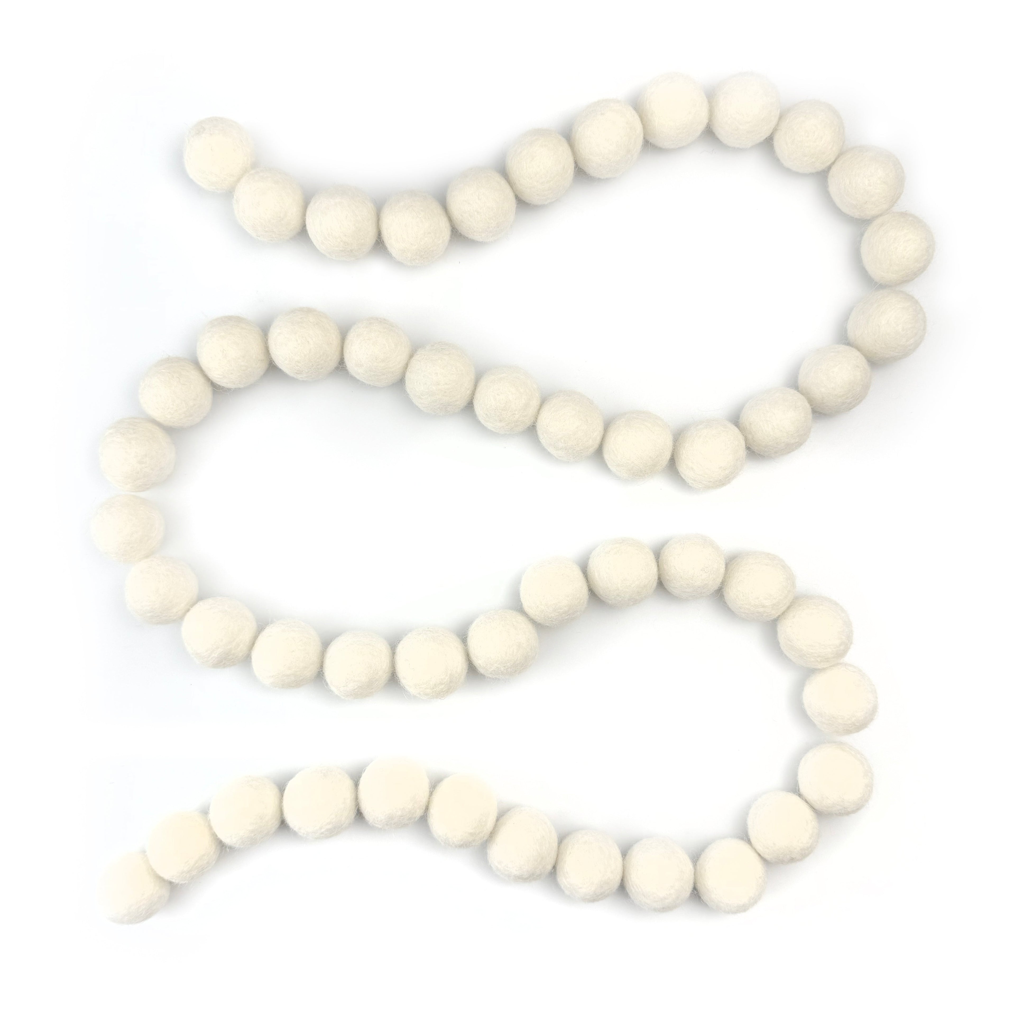 All Natural White Wool Felt Balls for Crafts & Sensory Play (50 Pack)