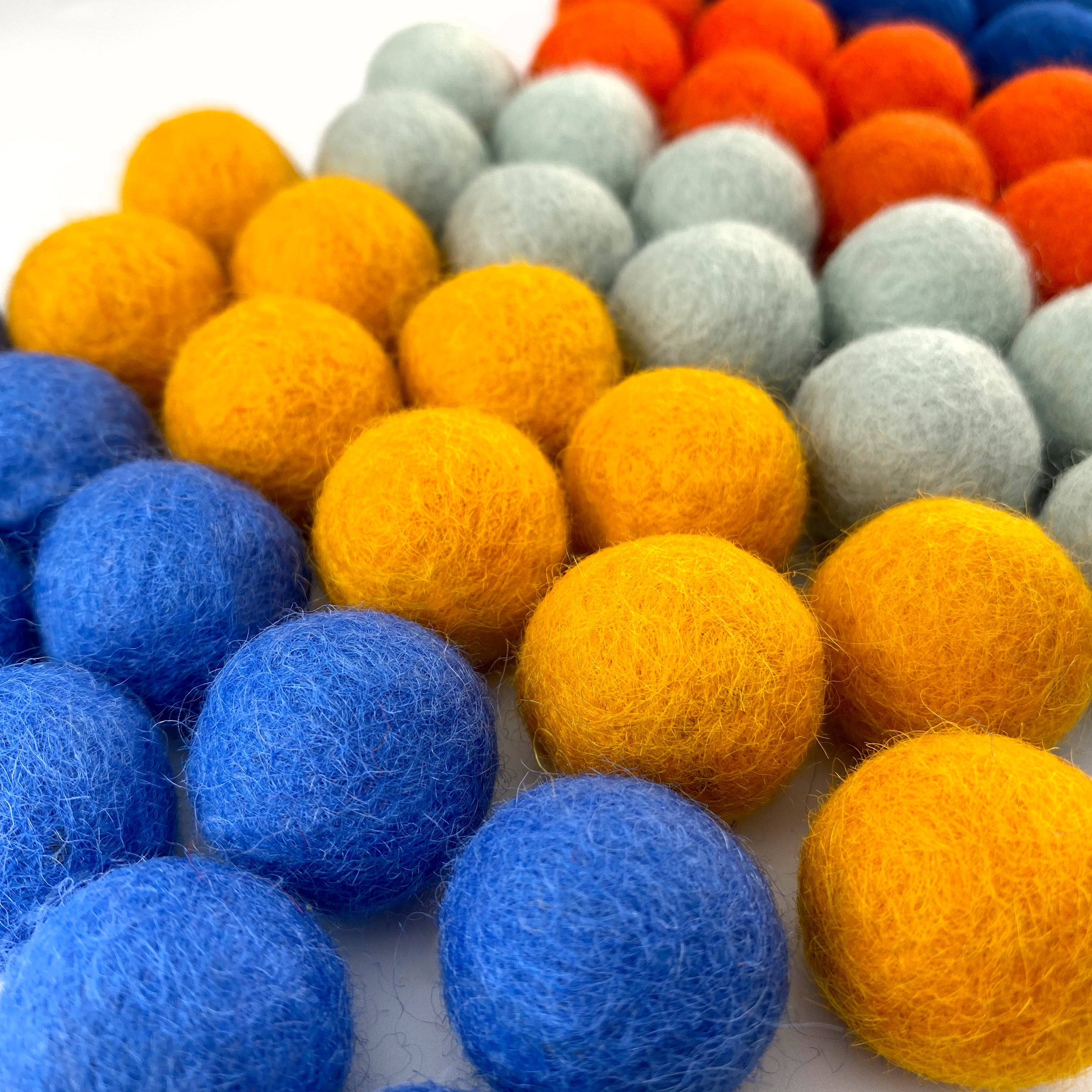Play Day Wool Felt Balls for Crafts & Sensory Play (50 Pack)