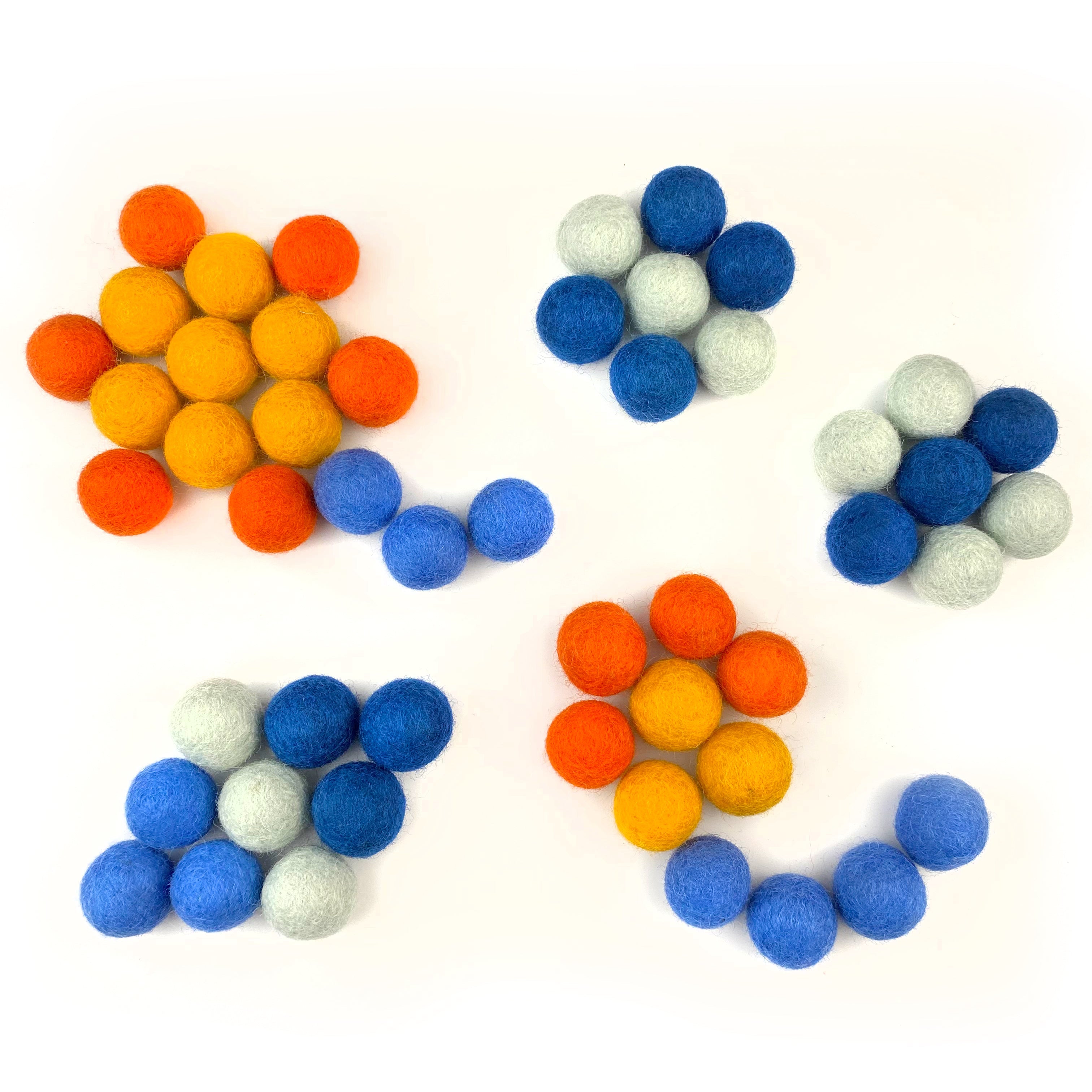 Play Day Wool Felt Balls for Crafts & Sensory Play (50 Pack)