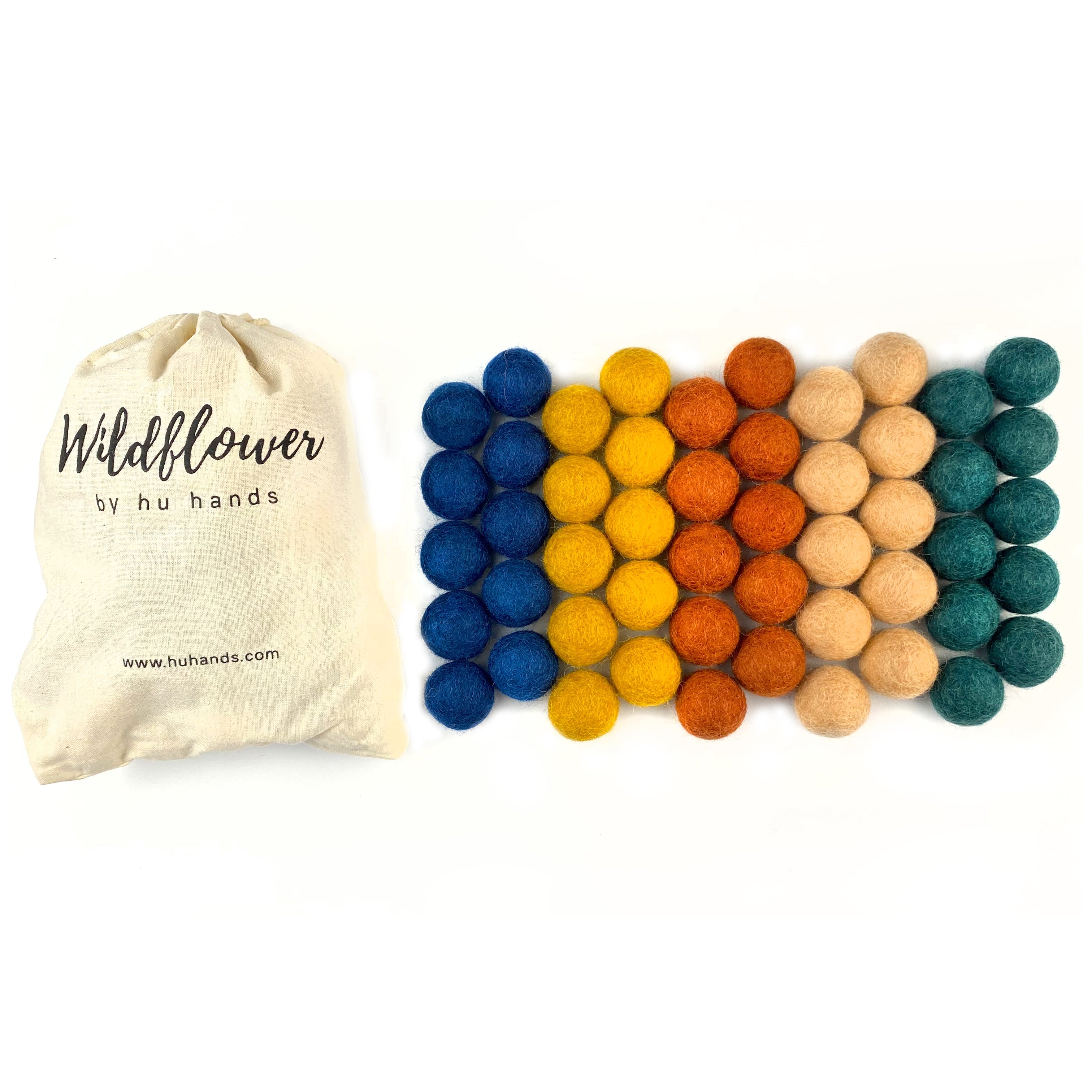 Woodland Adventure Wool Felt Balls for Crafts & Sensory Play (50 Pack)