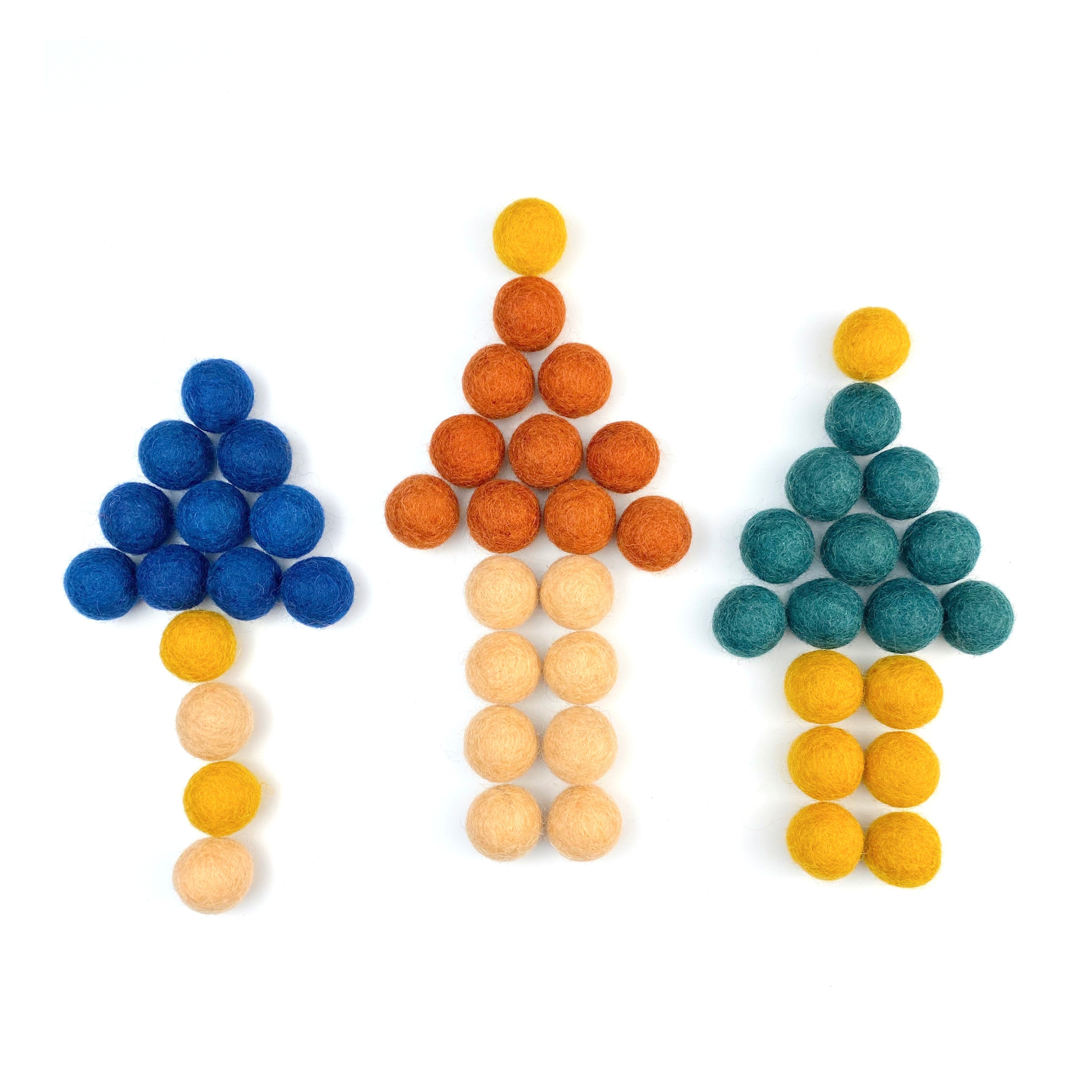 Woodland Adventure Wool Felt Balls for Crafts & Sensory Play (50 Pack)