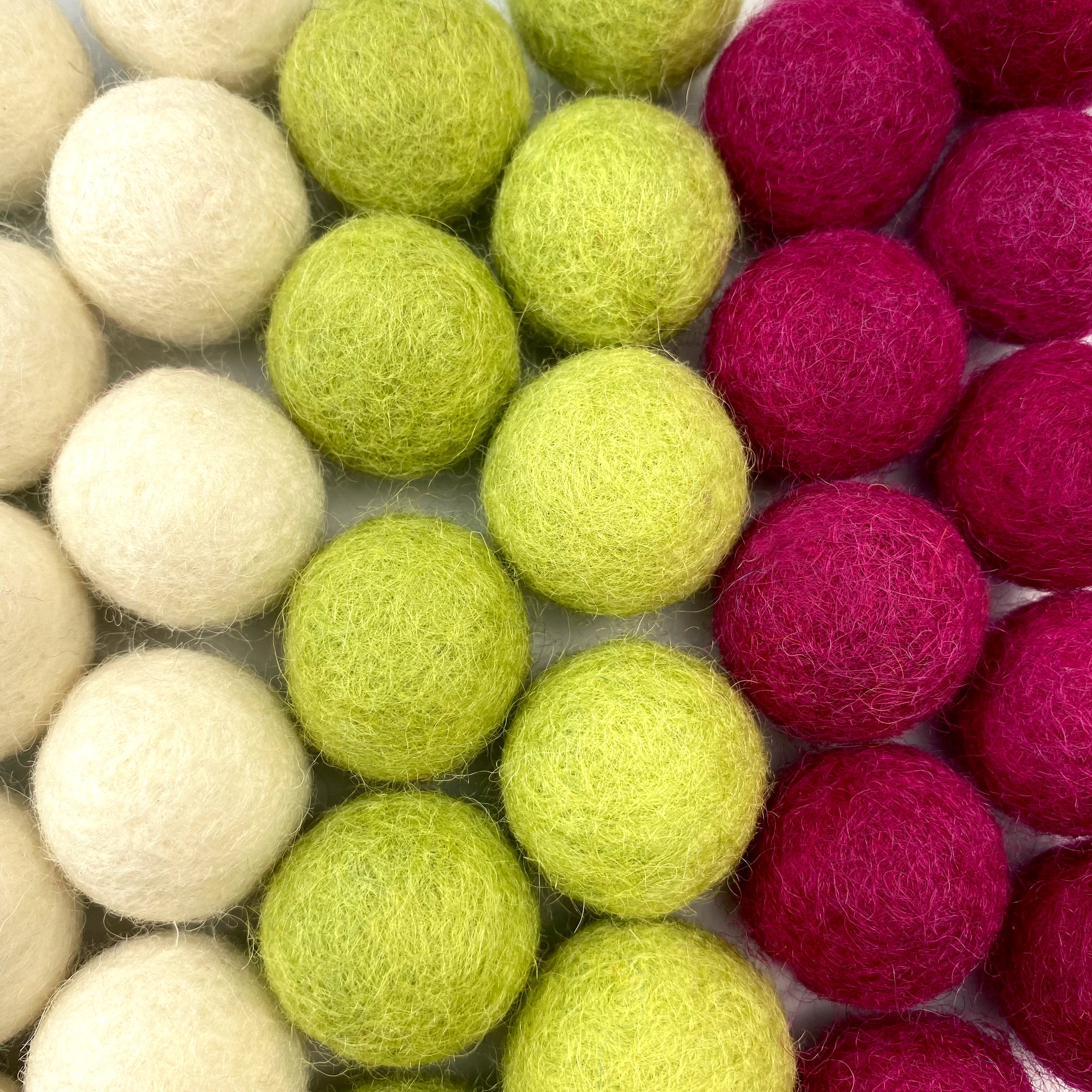 Holly Jolly Wool Felt Balls for Crafts & Sensory Play (50 Pack)