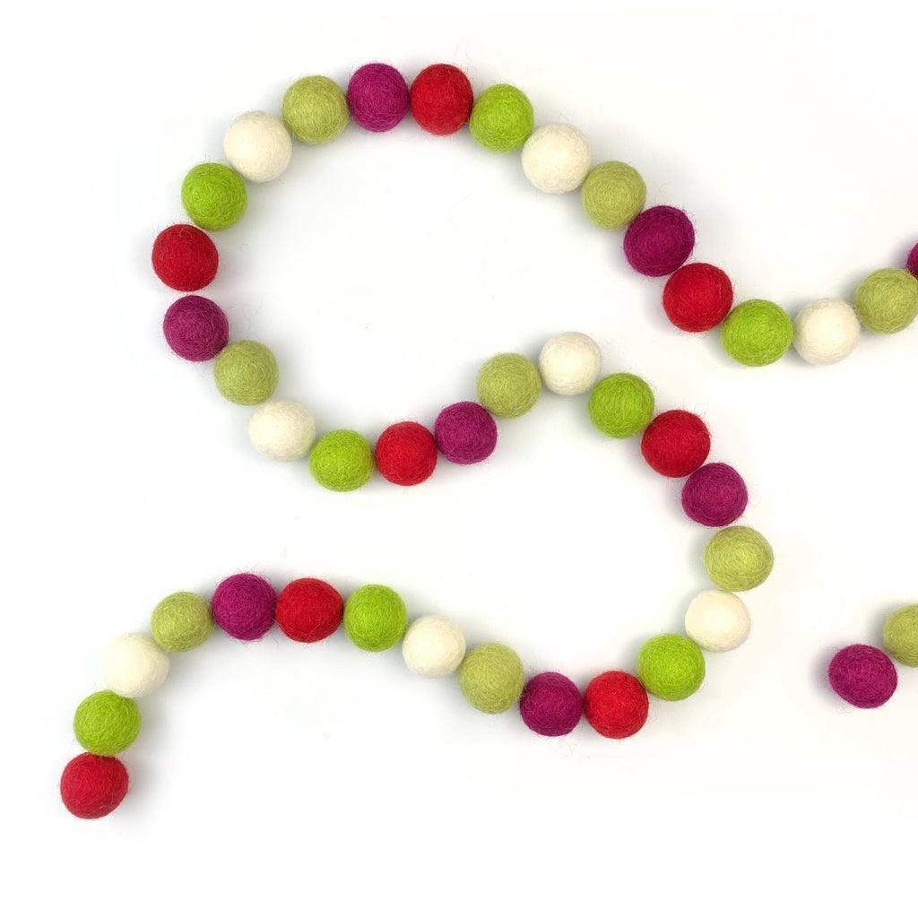 Holly Jolly Wool Felt Balls for Crafts & Sensory Play (50 Pack)