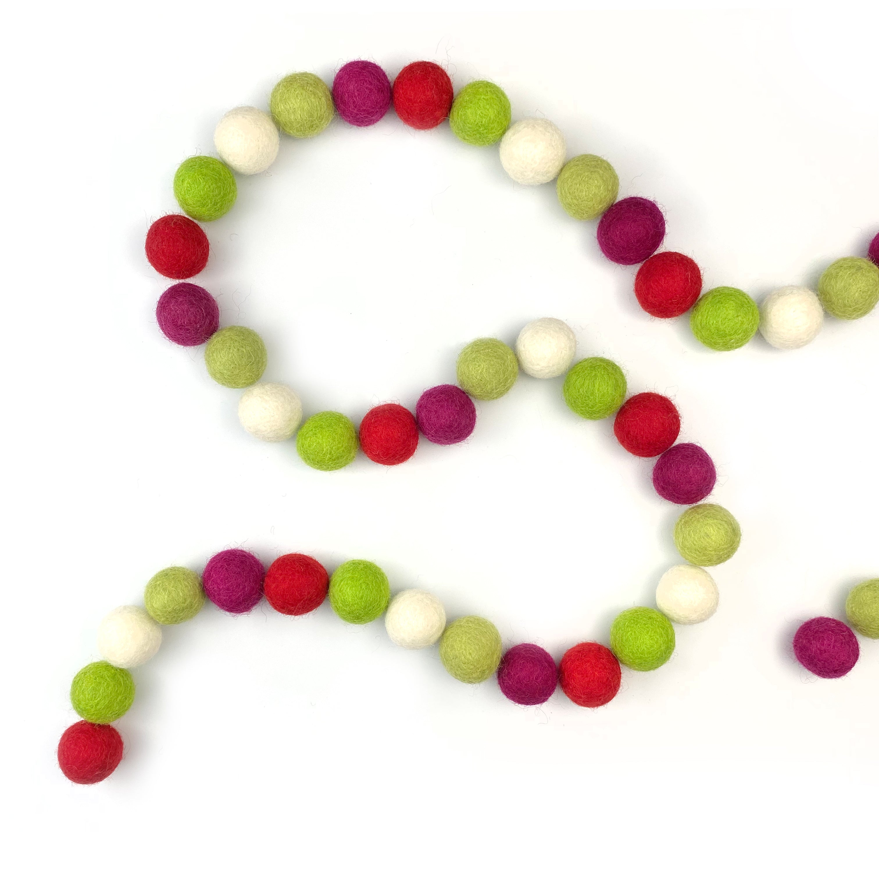 Holly Jolly Wool Felt Balls for Crafts & Sensory Play (50 Pack)