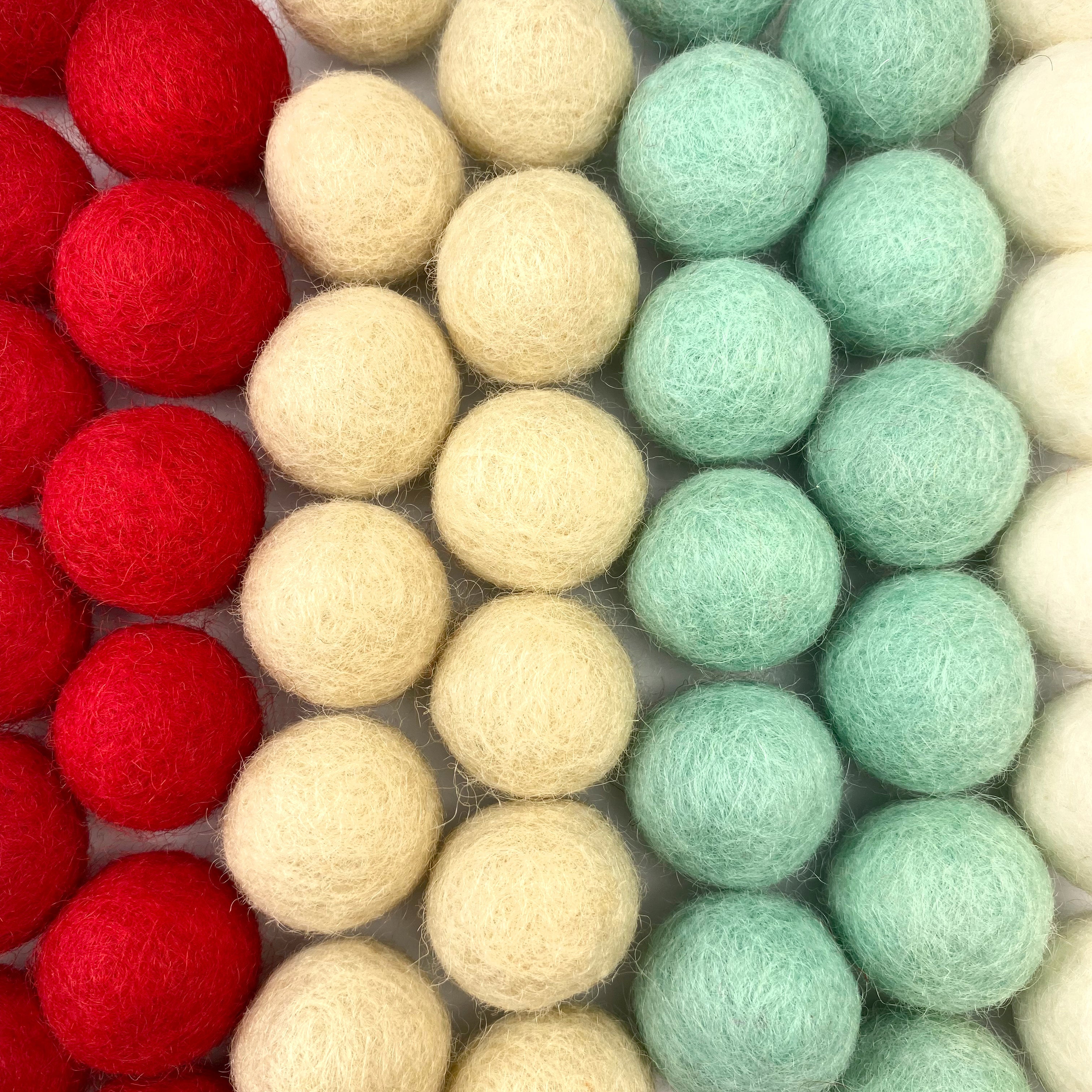 Christmas Cheer Wool Felt Balls for Crafts & Sensory Play (50 Pack)