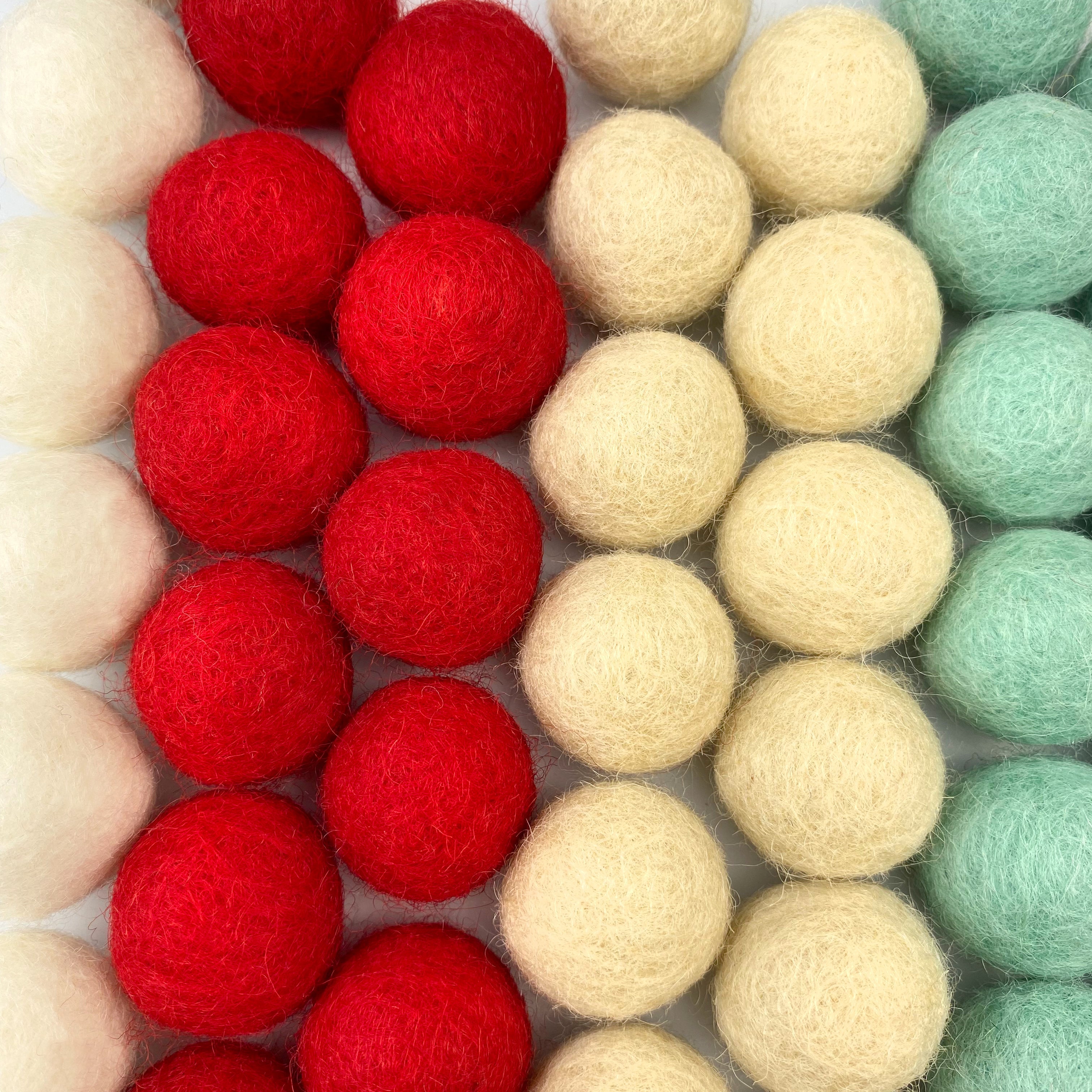 Christmas Cheer Wool Felt Balls for Crafts & Sensory Play (50 Pack)