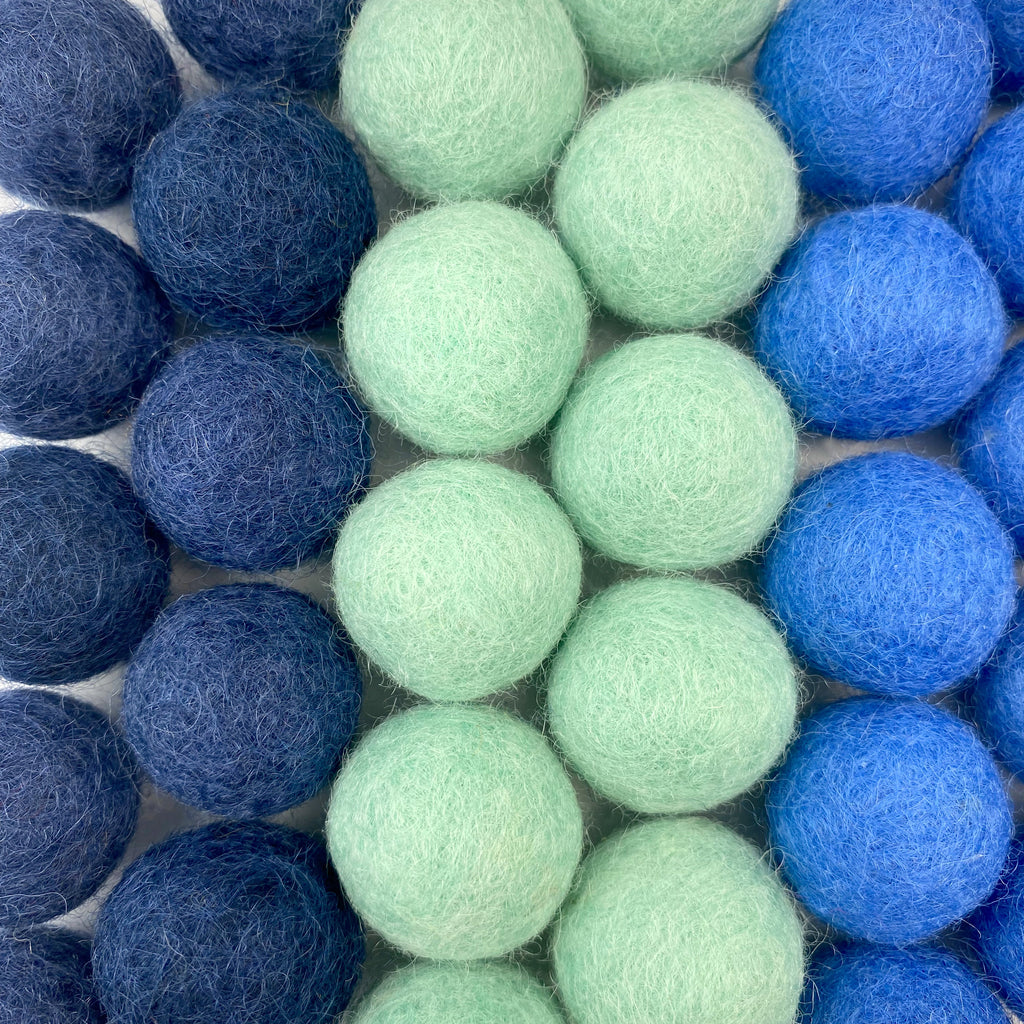The Blues Wool Felt Balls for Crafts & Sensory Play (50 Pack)