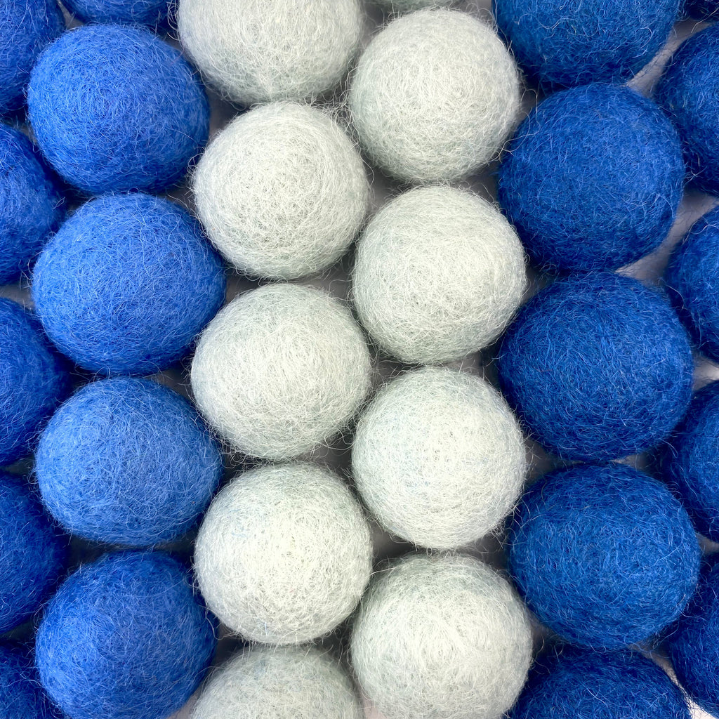 The Blues Wool Felt Balls for Crafts & Sensory Play (50 Pack)