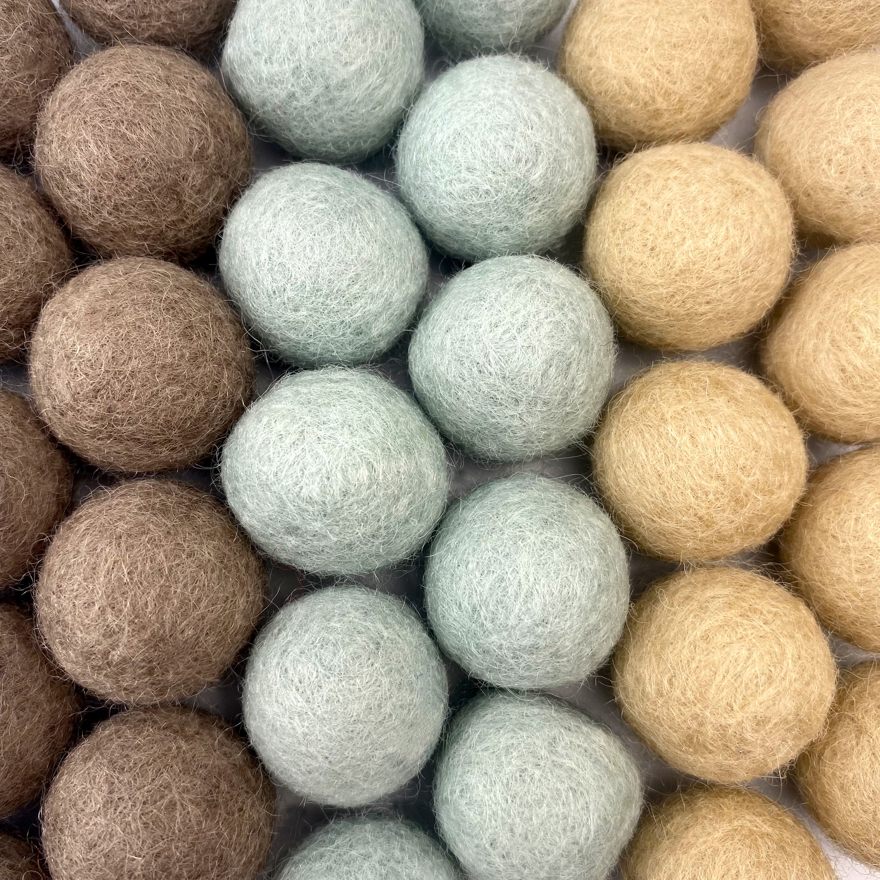 Coastal Farmhouse Wool Felt Balls for Crafts & Sensory Play (50 Pack)
