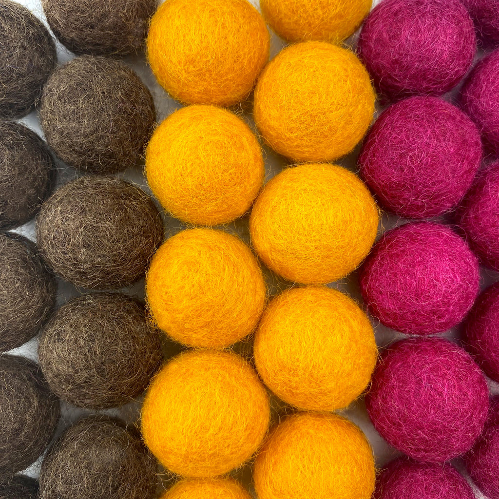Happy Harvest Wool Felt Balls for Crafts & Sensory Play (50 Pack)