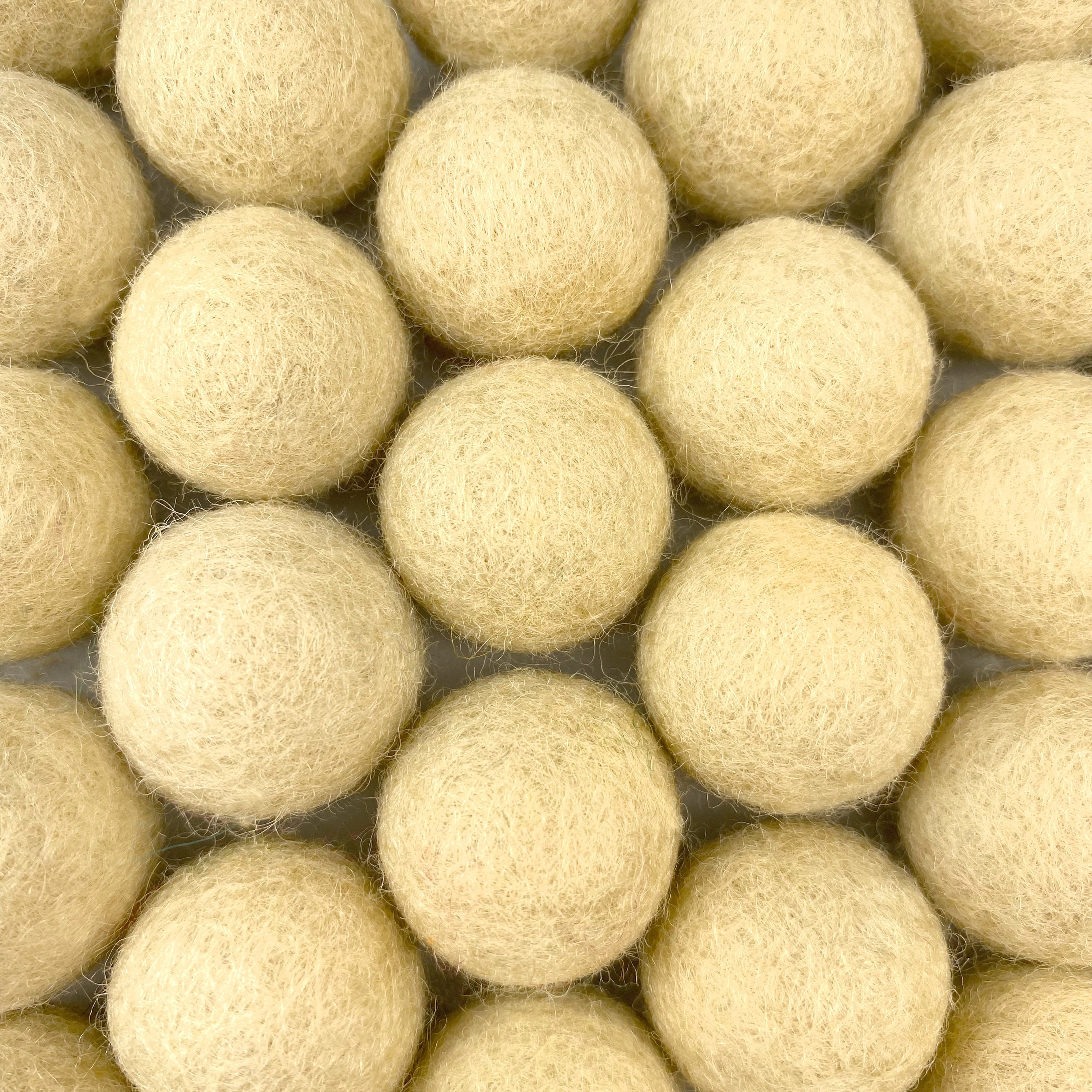 Natural Tan Wool Felt Balls for Crafts & Sensory Play (50 Pack)