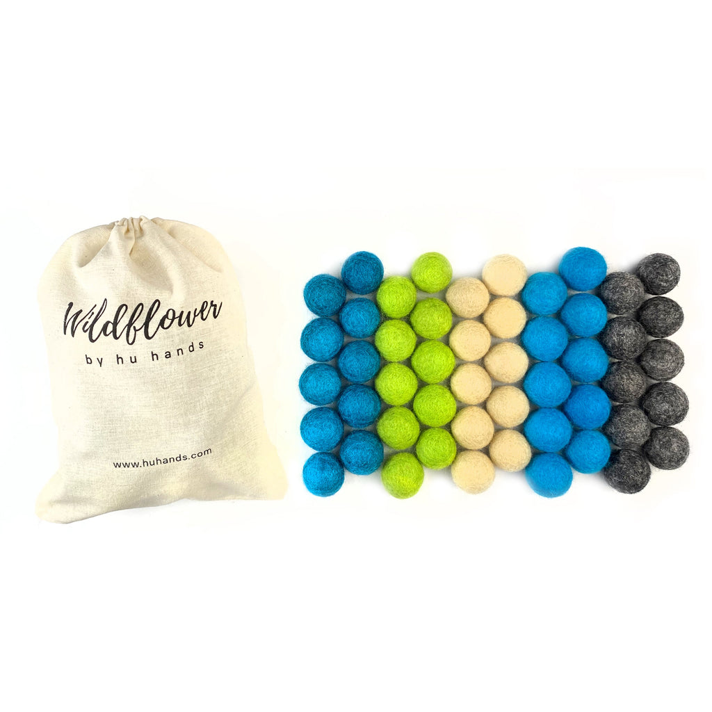 Island Cove Wool Felt Balls for Crafts & Sensory Play (50 Pack)