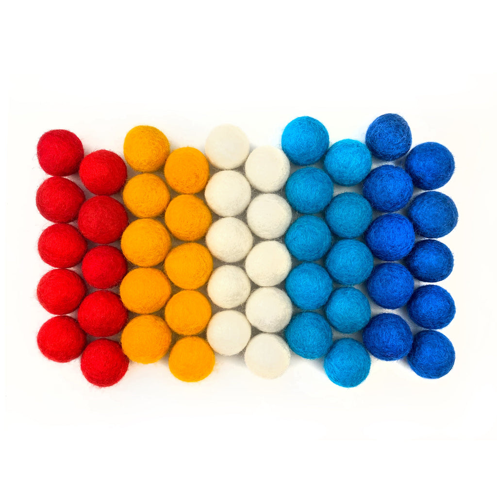 Freedom Wool Felt Balls for Crafts & Sensory Play (50 Pack)